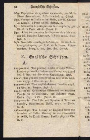 82-90, X. Englische Schriften. - XI. Italienische Schriften.