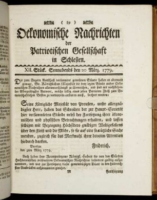 XII. Stück. Sonnabends den 20 März. 1779.