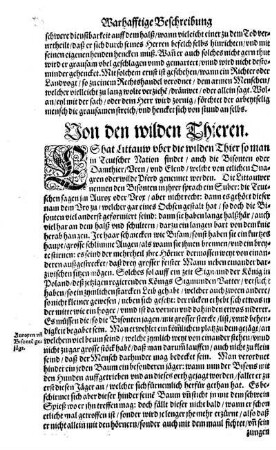 Von den wilden Thieren