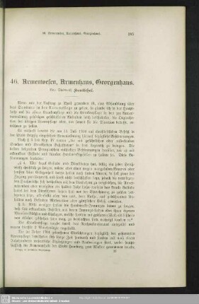 46. Armenwesen, Armenhaus, Georgenhaus