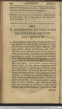 XXV. T. Pomponii Attici Vita Ex Cornelio Nepote