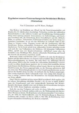 Ergebnisse neuerer Untersuchungen im Steinheimer Becken (Württemberg)