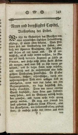 Neun und dreyßigstes Capitel. Verstopfung des Leibes.