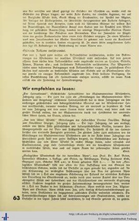 Wir empfehlen zu lesen.