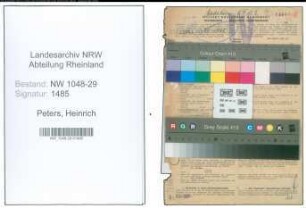 Entnazifizierung Heinrich Peters , geb. 17.04.1894 (Beamter)