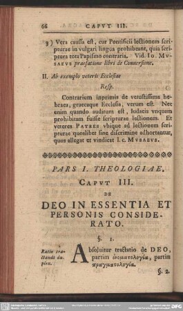 Pars I. Theologiae