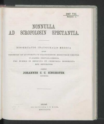 Nonnulla Ad Scrofolosin Spectantia.