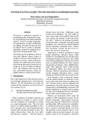 Growing trees from morphs: Towards data-driven morphological parsing