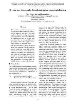 Growing trees from morphs: Towards data-driven morphological parsing
