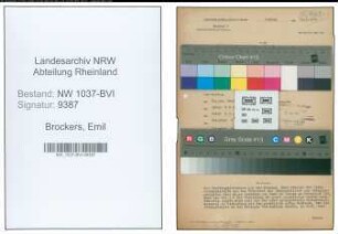 Entnazifizierung Emil Brockers , geb. 10.04.1885 (Kaufmann)