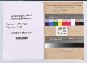 Entnazifizierung Hermann Schepers , geb. 13.09.1895 (Angest.)