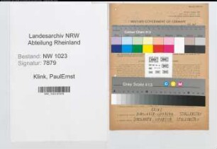 Entnazifizierung PaulErnst Klink , geb. 01.06.1897 (Polizeibeamter)