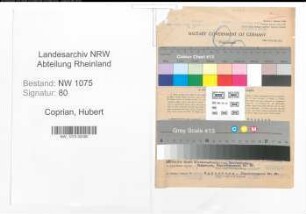 Entnazifizierung Hubert Coprian , geb. 16.09.1903 (Bueroangestellter)