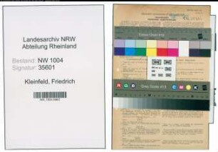 Entnazifizierung Friedrich Kleinfeld , geb. 03.12.1899 (Bergarbeiter)