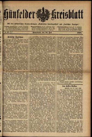 Ausgabe vom Samstag, den 30. Juli 1898.