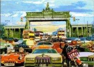 Brandenburger Tor mit Verkehrschaos