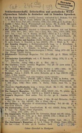 Oskar Gerschel, Buch-Antiquariat, Antiquariats-Katalog : (Bücher-Cataloge), 59