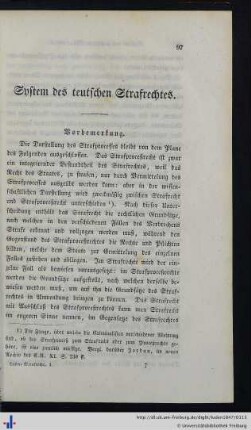 System des teutschen Strafrechtes. Vorbemerkung.