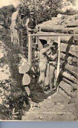 Soldaten bauen Unterstände