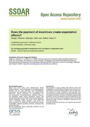Does the payment of incentives create expectation effects?