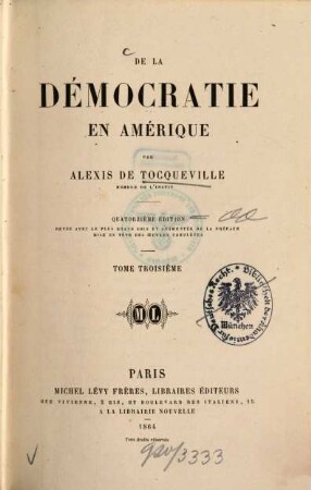 De la démocratie en Amérique, 3