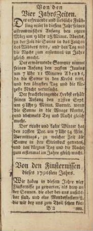 Von den Vier JahrsZeiten