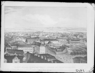 Dresden. Südwestliche Ansicht mit Blick in Zwinger