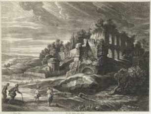 Landschaft mit Ruinen und Frauen am Bach (Kleine Landschaften)