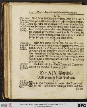Das XIX. Capitul: Vom Lehramt derer Prediger