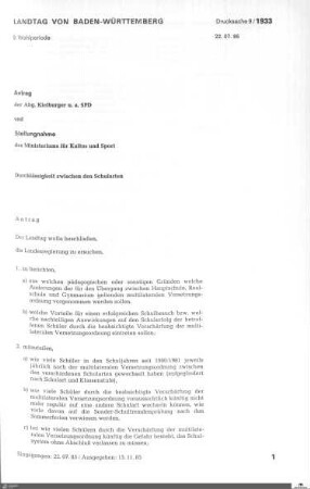 Antrag der SPD: Durchlässigkeit zwischen den Schularten