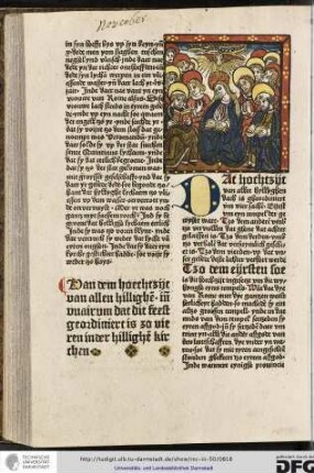 Van dem hoechtzijt van allen hillighen inn vuair um dat dit feest geordiniert is zo vieren in der hillighen kirchen.