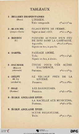 Tableaux (Nr. 1-50)