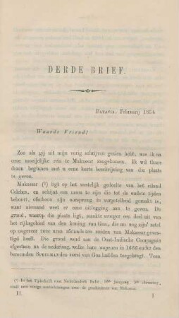 Derde brief. Batavia, Februarij 1854