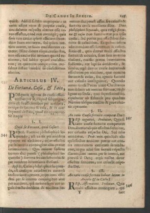 Articulus IV. De Fortuna, Casu, [et] Fato