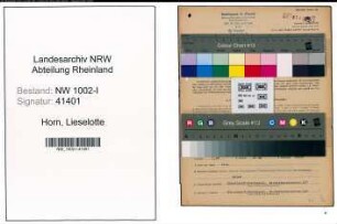 Entnazifizierung Lieselotte Horn, geb. 10.08.1918 (Sekretaerin)