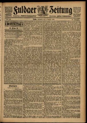 Erste Ausgabe vom Mittwoch, den 05. August 1903.