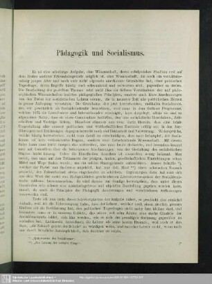 Pädagogik und Socialismus