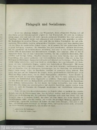 Pädagogik und Socialismus
