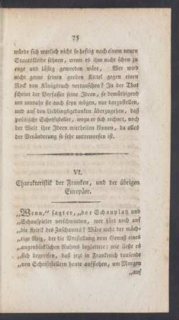 VI. Charakteristik der Franken, und der übrigen Europäer.