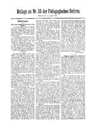 Mitteilungen : Beilage zu Nr. 33 der Pädagogischen Reform
