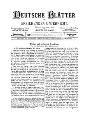 Nation und nationale Erziehung