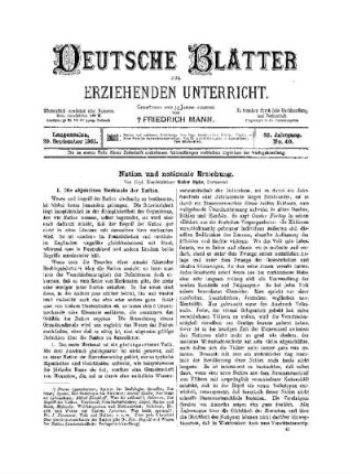 Nation und nationale Erziehung