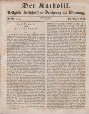393-396 Zeitfragen : XXXII. Ventura über O'Connell (Schluss)