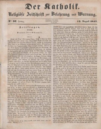 393-396 Zeitfragen : XXXII. Ventura über O'Connell (Schluss)