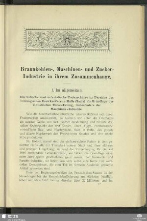 Braunkohlen-, Maschinen- und Zucker-Industrie in ihrem Zusammenhange