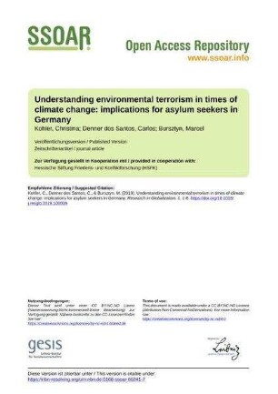Understanding environmental terrorism in times of climate change: implications for asylum seekers in Germany