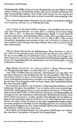 Blunck, Jürgen :: Geschichte der Alsterschiffahrt : Husum, Husum Druck- und Verlagsgesellschaft, 1985