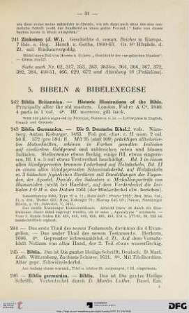 5. Bibeln & Bibelexegese (Nr. 242-258)