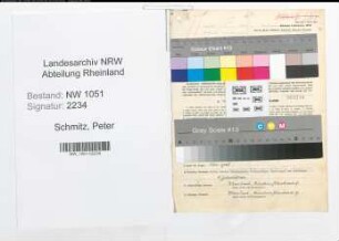 Entnazifizierung Peter Schmitz , geb. 01.06.1893 (Sekretaer)