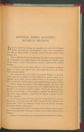 Apuntes sobre algunos músicos negros